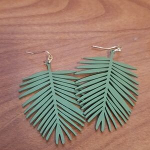 Green Leaf Earrings